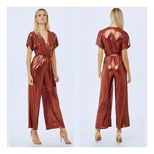forever 21 metallic jumpsuit